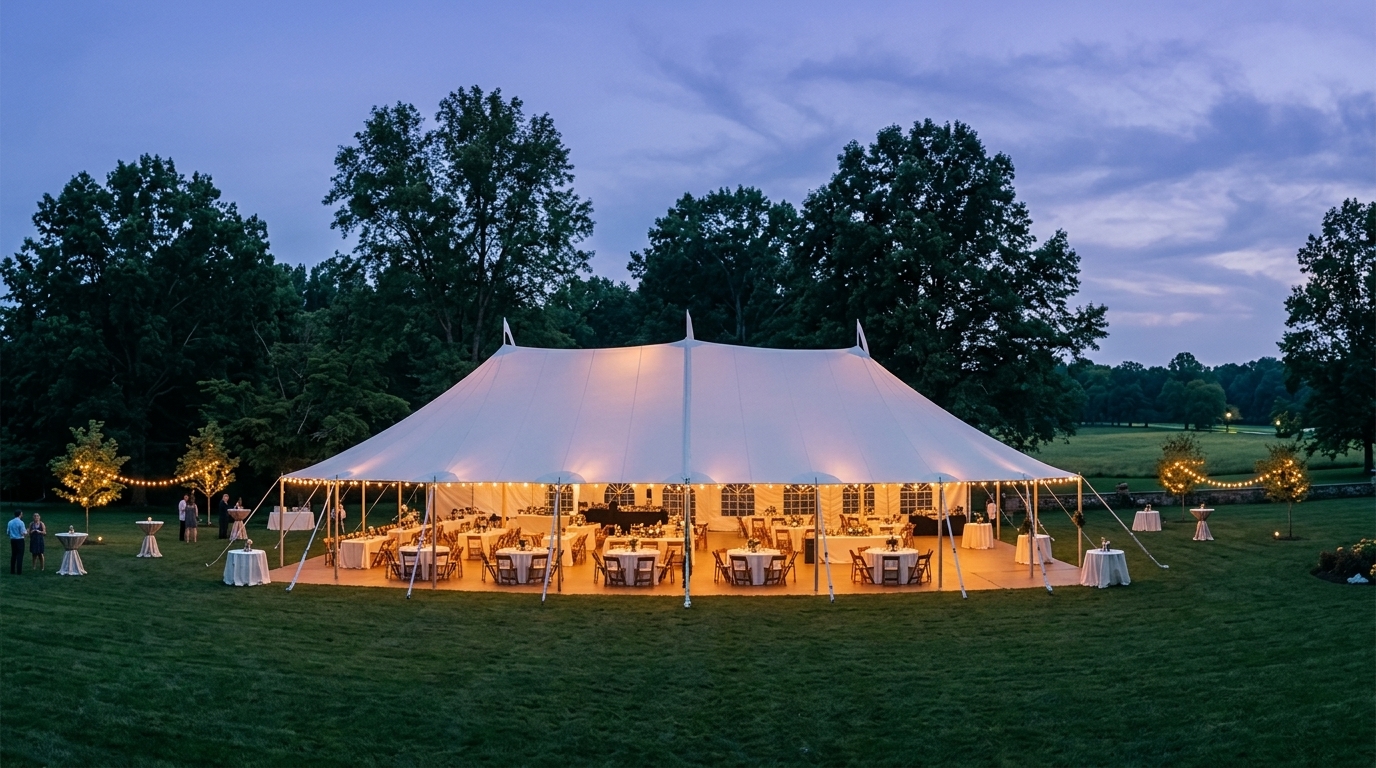 Beautiful landscape luxury outdoor wedding installation line